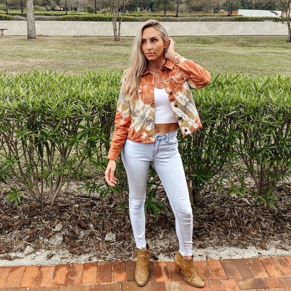 Tie dye raw hem crop jacket - Picture 2 of 7